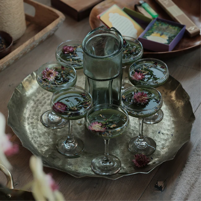 Organic Greens tea glasses